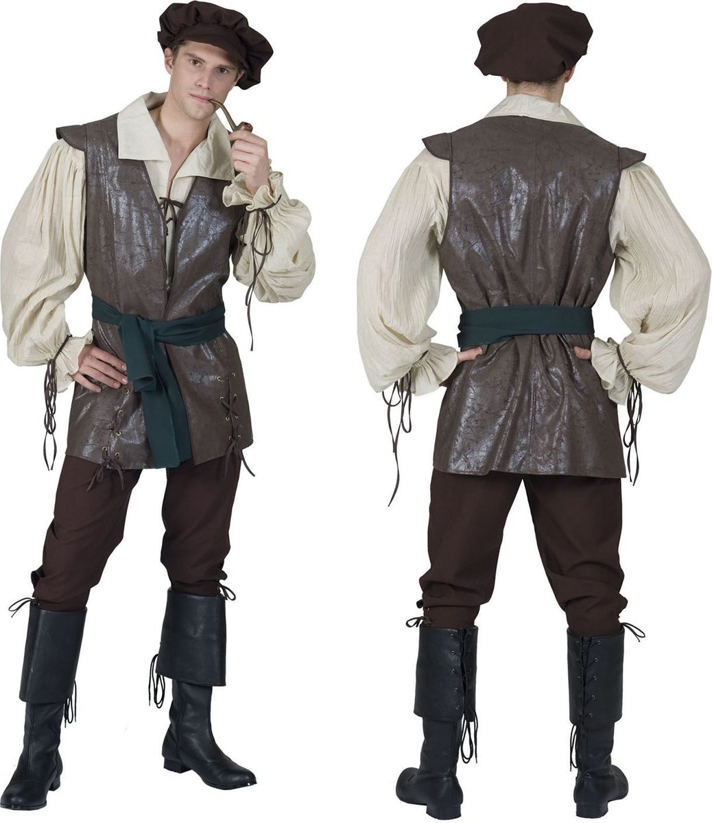 Middeleeuwen & Renaissance Kostuum | Middeleeuwse Boer Kostuum Man | Maat 56-58 | Carnaval kostuum | Verkleedkleding
